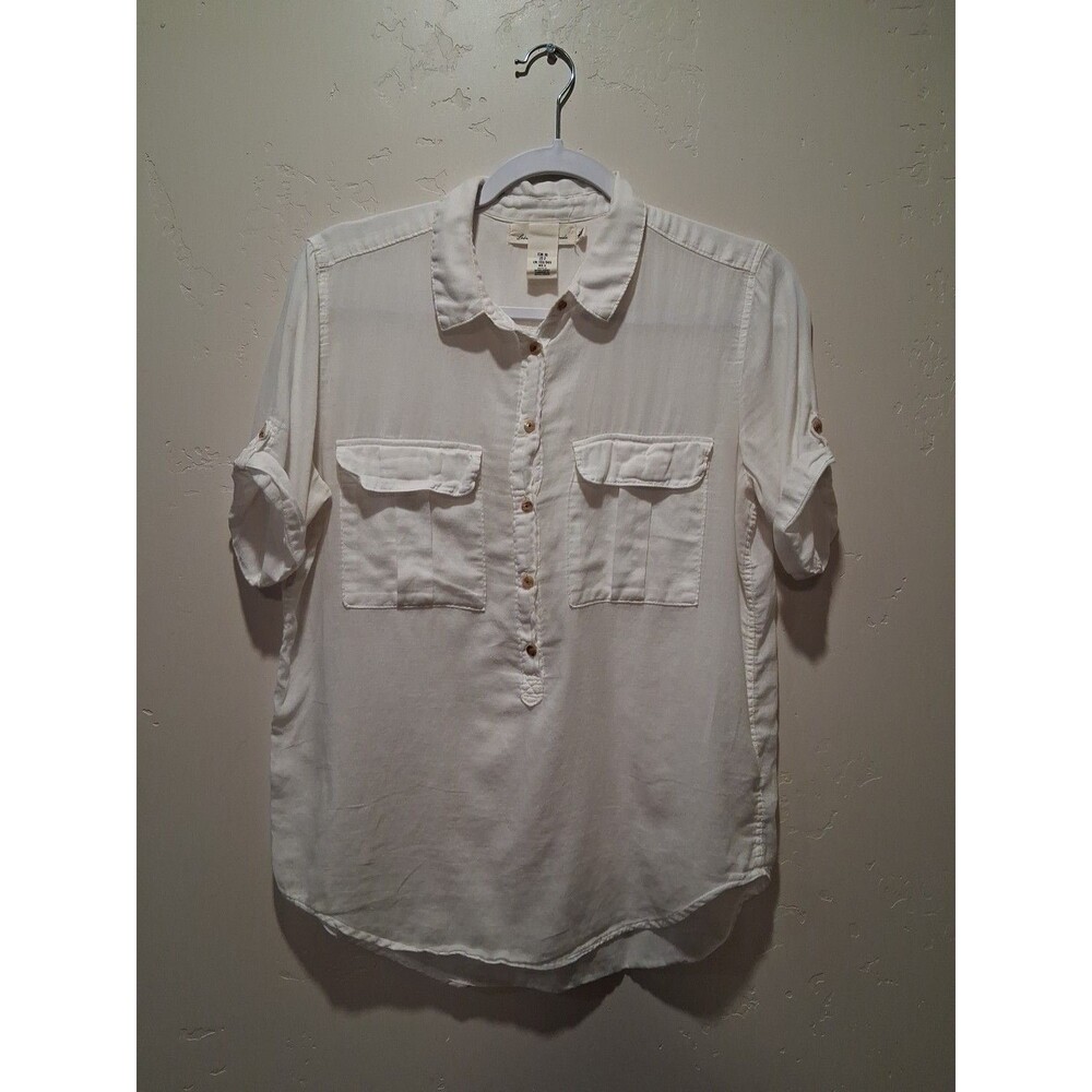 L.O.G.G. Label Of Graded Goods Wmn's‎ Tunic Pocket Blouse Sz 6 Boho Vacay *READ*